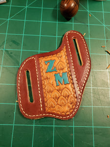 Belt slide pocket knife sheath (pouch) template