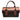 A brown leather doctor bag with a floral pattern and a rigid frame, displayed on a white background.
