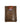 A brown leather ribbon wallet with a snap closure and embossed logo on the front.