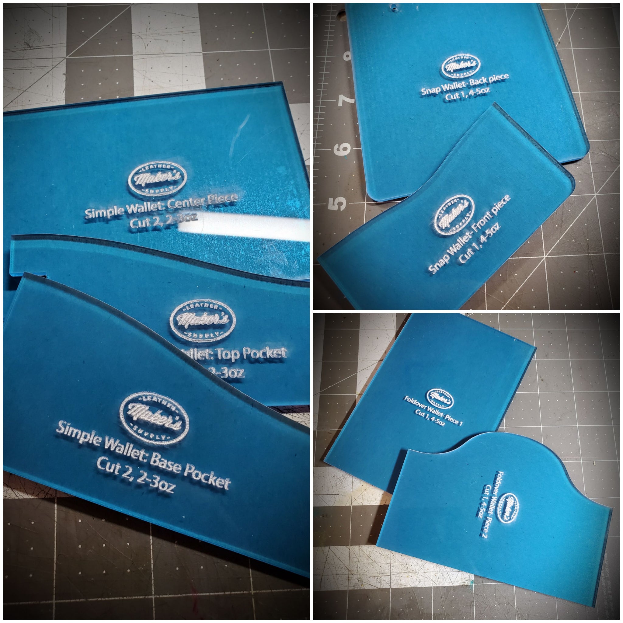 Maker's Cash and Card Wallets Acrylic Template Set – Maker's Leather Supply