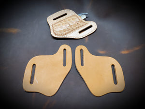Belt slide pocket knife sheath (pouch) cutouts
