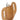 A hand holding a completed Youth Kid Kit knife sheath made of brown leather with a geometric pattern.