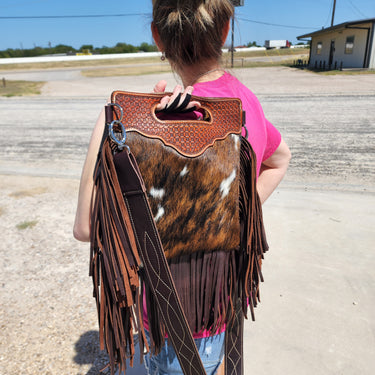 Maker's Fringy Cowhide Bag Template