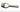 A metal bag punch tool resting in front of a white background.
