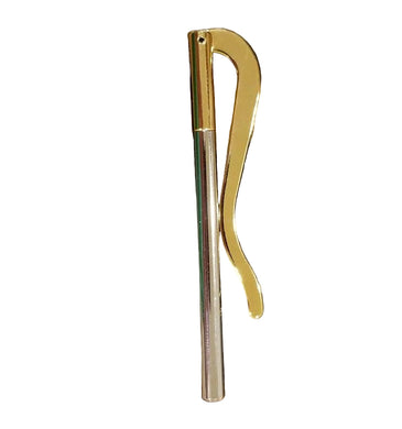 Gold and silver bar metal clip on a white background