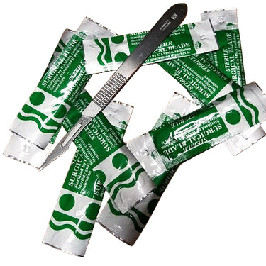 Scalpel Handle with 10 blades