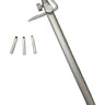 Metal stitch groover tool with interchangeable parts on a white background