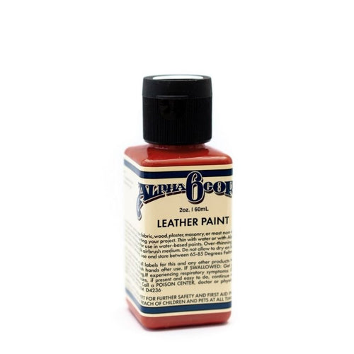 Alpha 6 Leather Paint–Brick Red-Maroon-1 oz