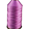 A spool of purple bonded nylon thread for sewing machines.