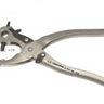 A nickel plated metal revolving hole punch with multiple switchable tube sizes for various hole punching.