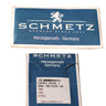Packaging of SCHMETZ sewing machine needles, showing the brand name and the text 'Herzogenrath - Germany', indicating the place of manufacture.