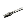 A metal strap end punch tool lying on a white background.