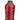 A spool of red bonded nylon thread for use with sewing machines.