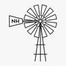 Line drawing of a windmill which is the design theme for a valet tray tooling pattern.